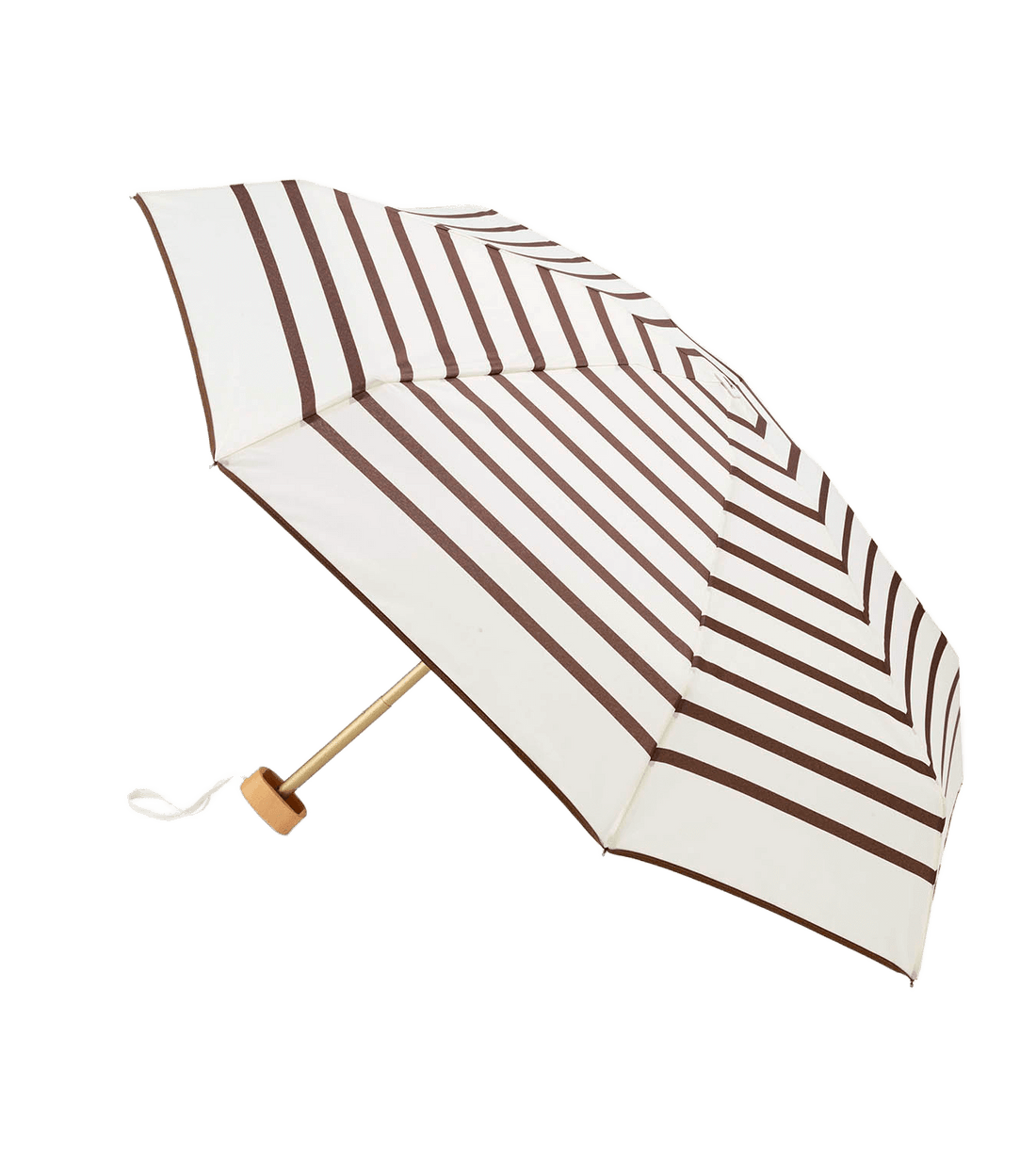Paraply fra ANATOLE hvid med brune striber