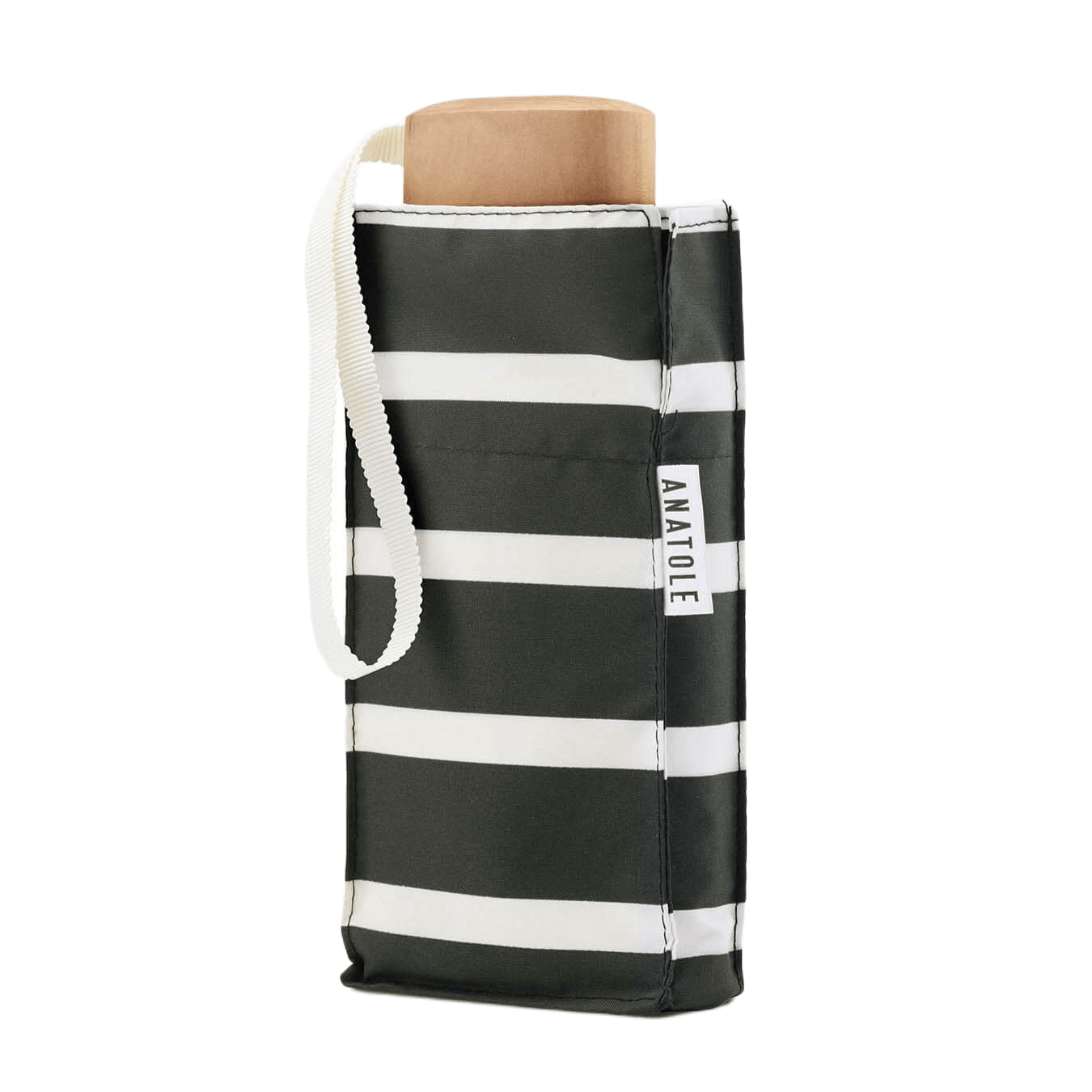 Paraply fra ANATOLE mørkegrøn med hvide striber