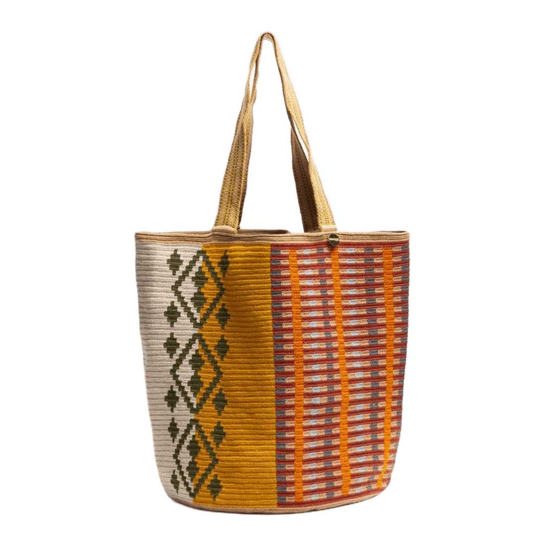 Tote Bag - COCKATOO - Mustard & Beige
