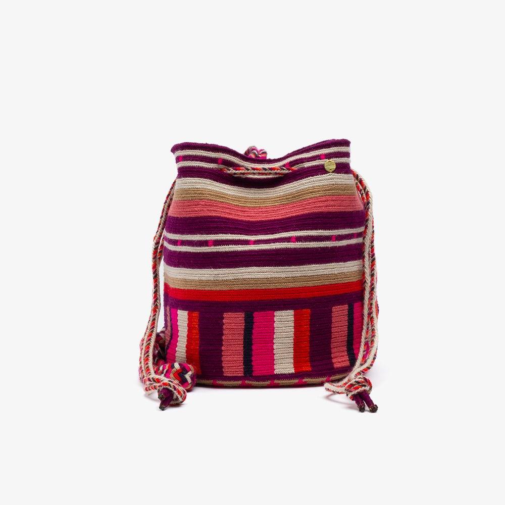 Bucket Bag - SEAL - Burgundy &amp; Pink 