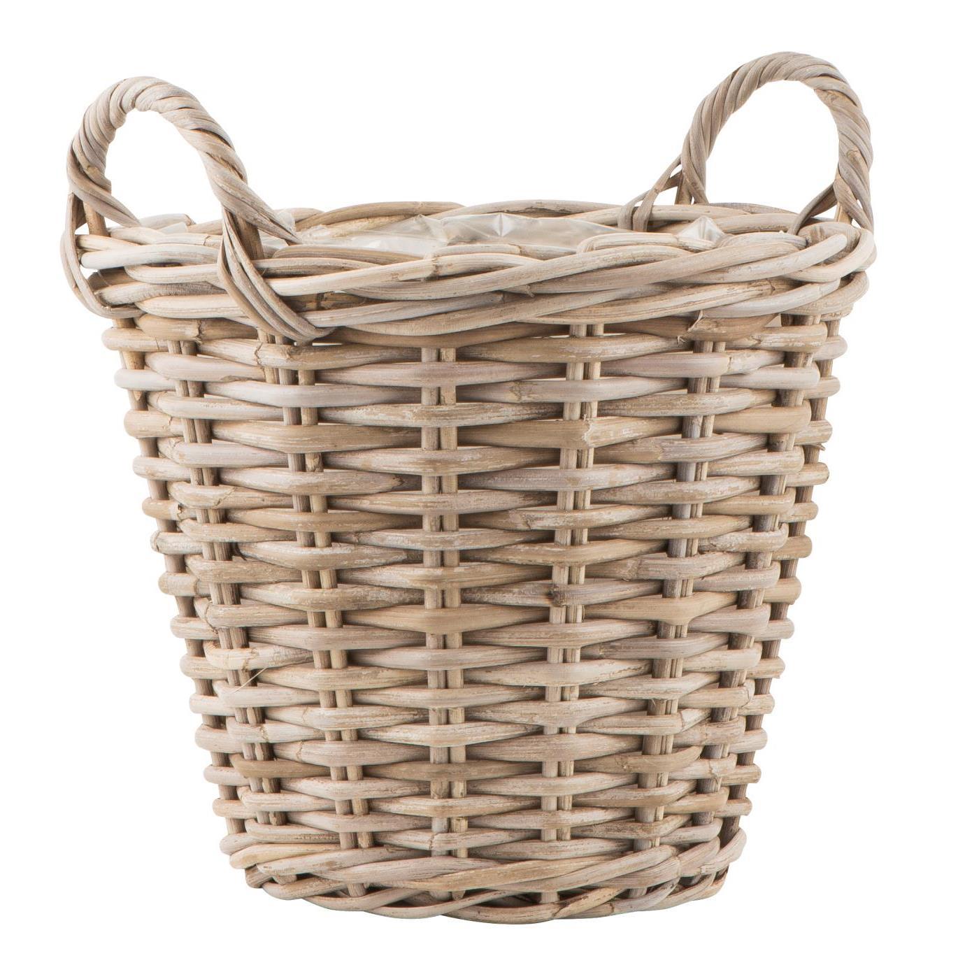 Kurv m/ Indvendig Plast - Rattan