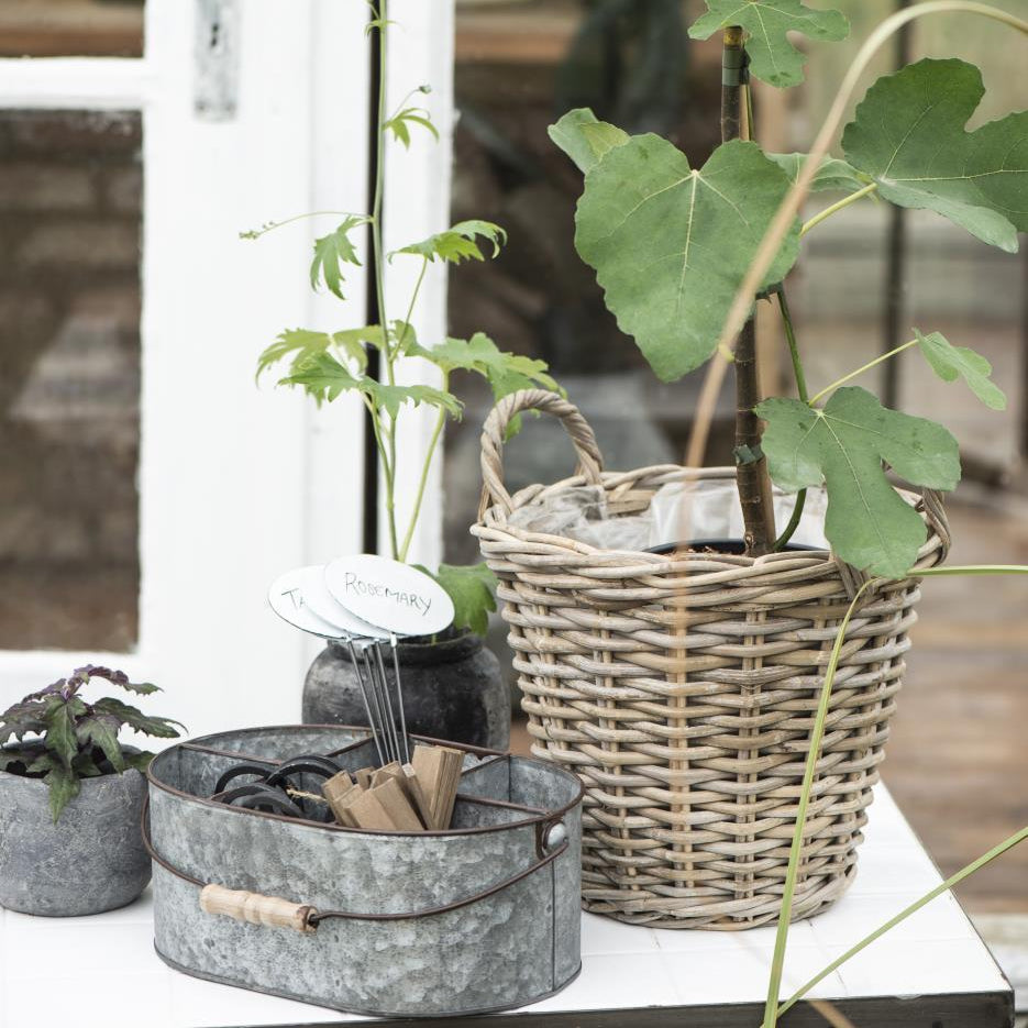 Kurv m/ Indvendig Plast - Rattan