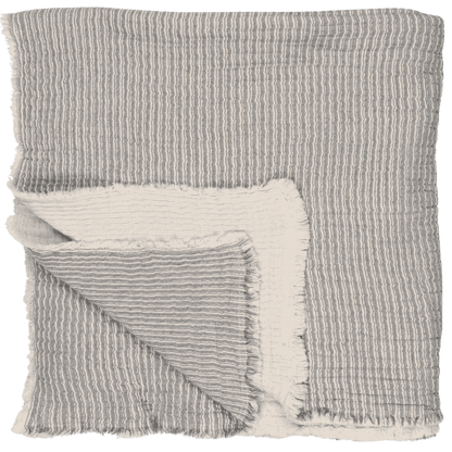Thy Sengetæppe - Bomuld - Lyseblå/Off White (26)