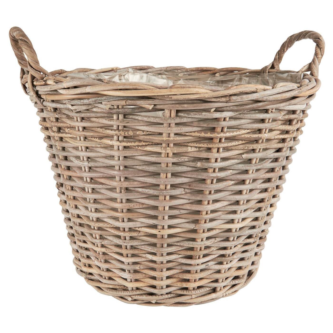 Kurv m/ Indvendig Plast - Rattan