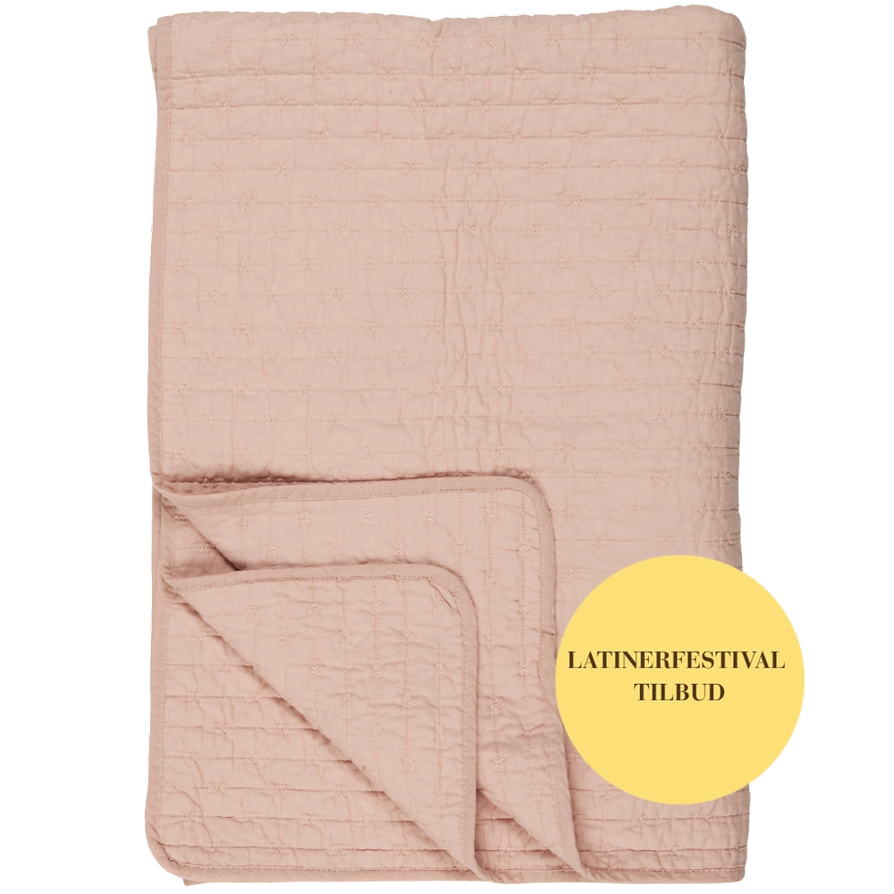 Lyserød quilt vattæppe fra Ib Laursen med korssting