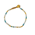 Ibu Jewels Lulu armbånd i mix af grønne og gyldne perler med justerbar lukning