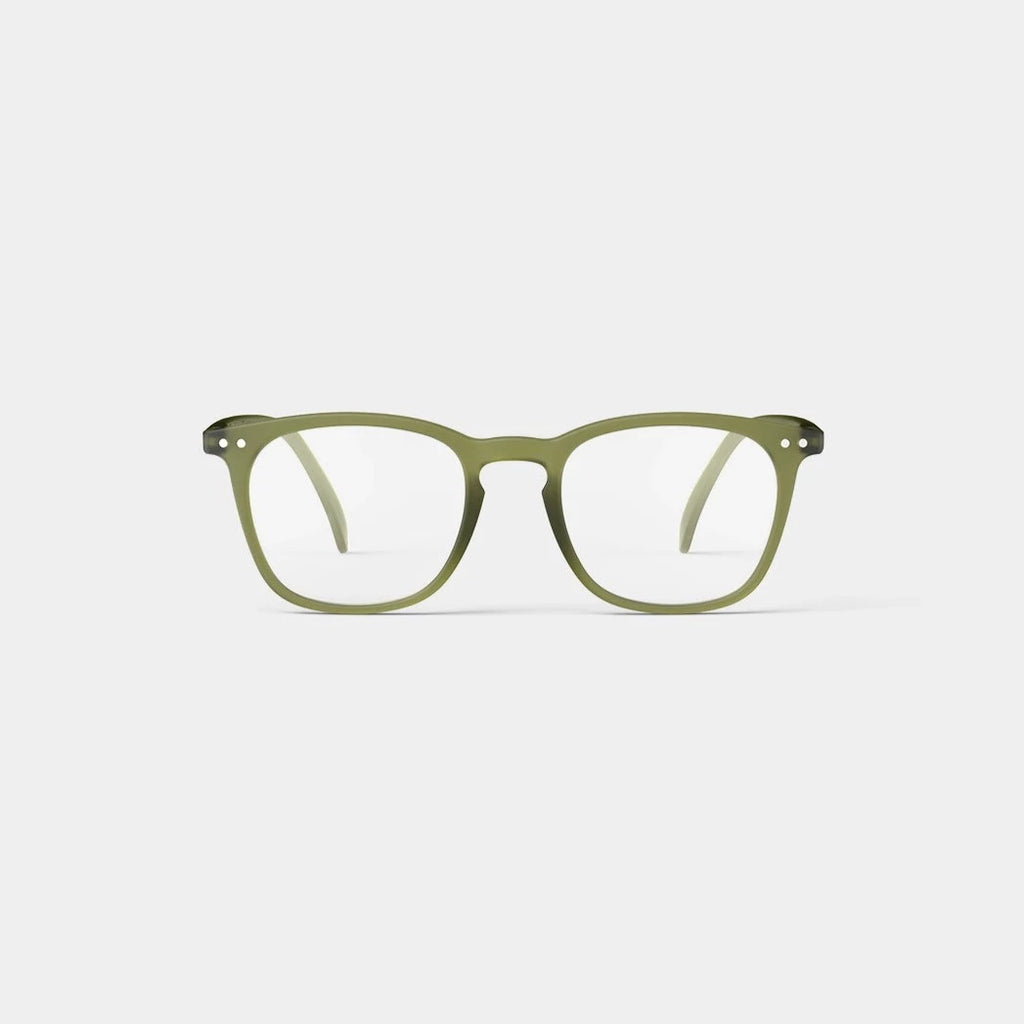Izipizi læsebrille i modellen #E og i farven 'Tailor Green' er en grøn farve