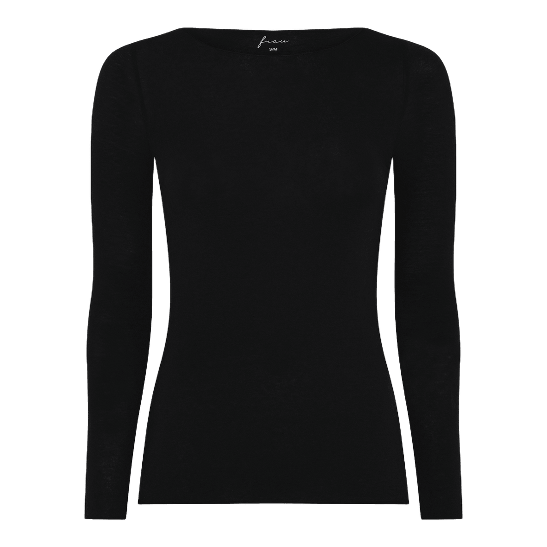 Lima er en langærmet bluse fra FRAU med boatneck hals. Denne er i sort
