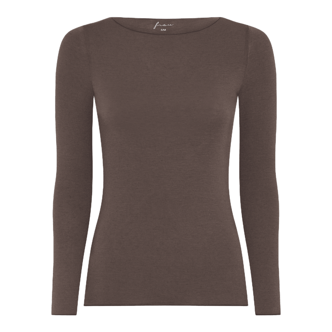 Lima er en langærmet bluse fra FRAU med boatneck hals. Denne er i brun