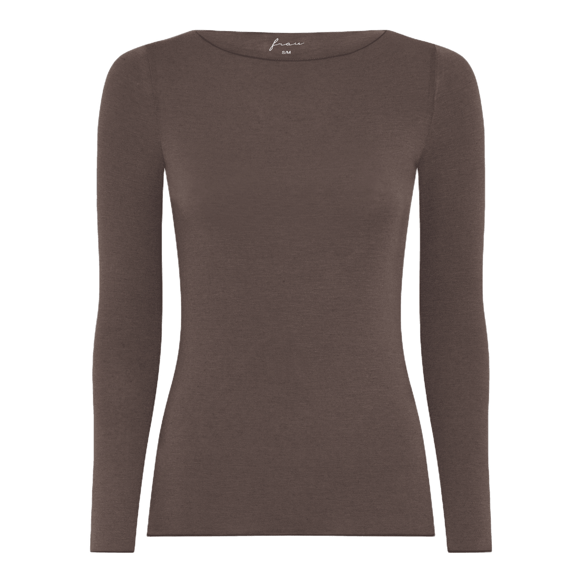 Lima er en langærmet bluse fra FRAU med boatneck hals. Denne er i brun