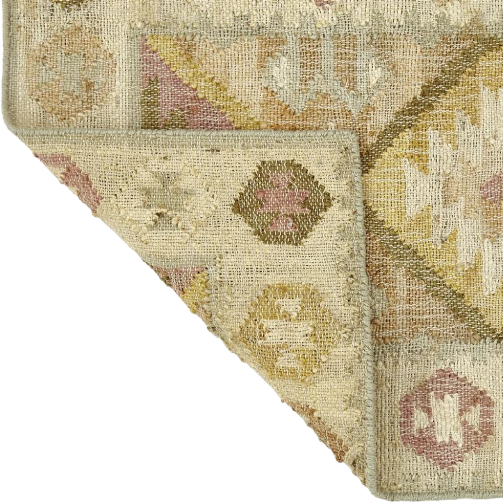 Valencia - Jute Kelim Løber - Natural/rosa/gul/lyseblå