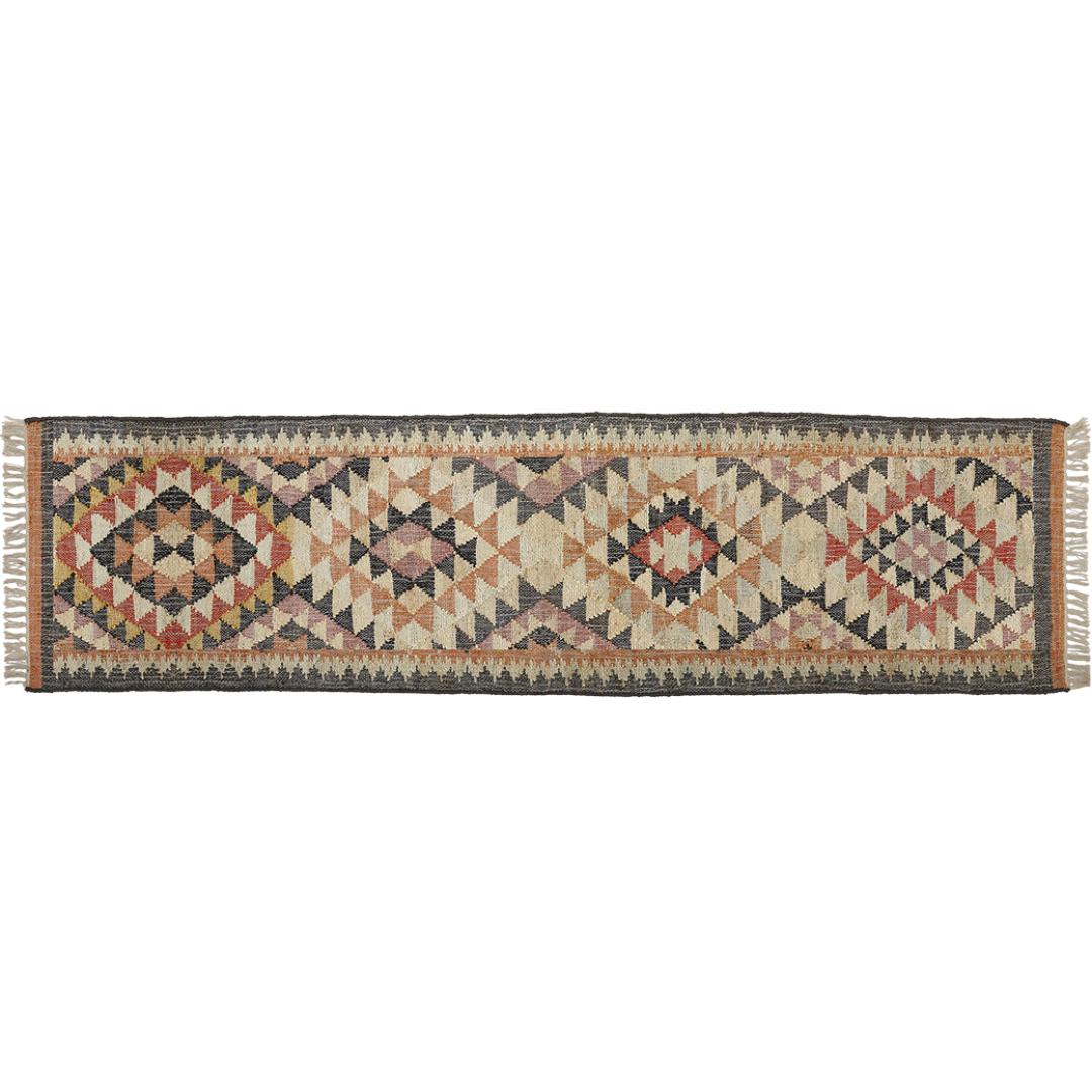 LULU - Jute Kelim Løber - Pink/Orange/Peach
