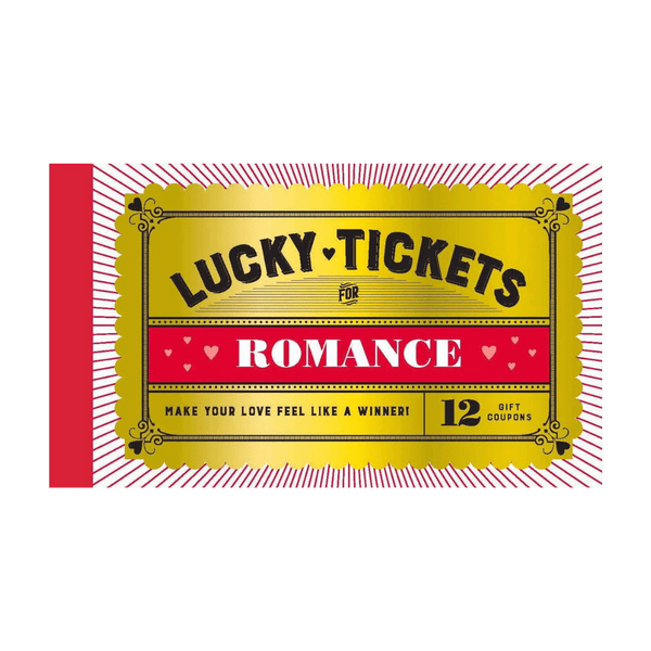 Lucky Tickets 'Romance' er en æske med flere forskellige biletter, som du kan forkæle sin kærlighed med. Der er 12 billetter, og de kan enten gives hver for sig spredt ud over året, eller de kan gives alle sammen på en gang