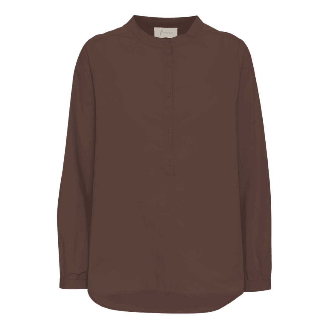 Madrid langærmet skjorte fra FRAU i brun øko bomuld