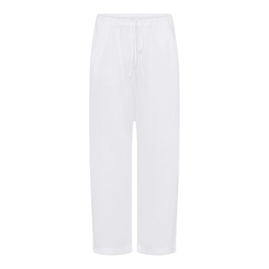 Milano bukserne er en afslappet buks med ekstra stof ved numsen, så den får et hængelook. Disse er i hør og i hvid