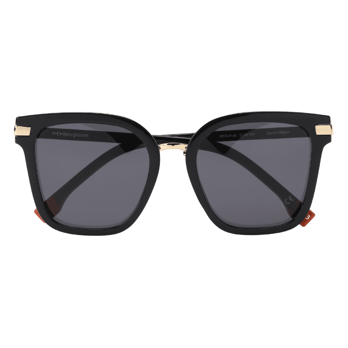 MonkeyGlasses By Sarah Grünewald attitude solbrillen er en stor cateye/firkantet brille i sorte farver