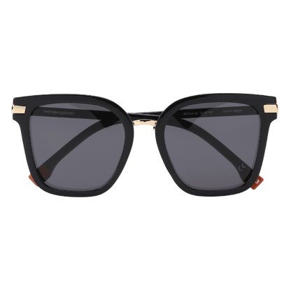 MonkeyGlasses By Sarah Grünewald attitude solbrillen er en stor cateye/firkantet brille i sorte farver