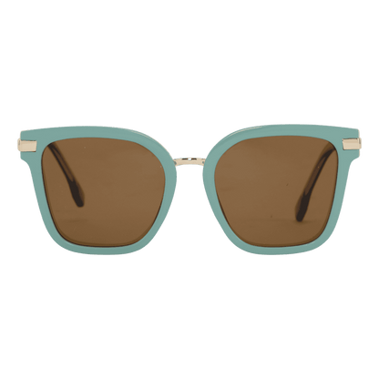 MonkeyGlasses By Sarah Grünewald attitude solbrillen er en stor cateye/firkantet brille i blå/brune farver