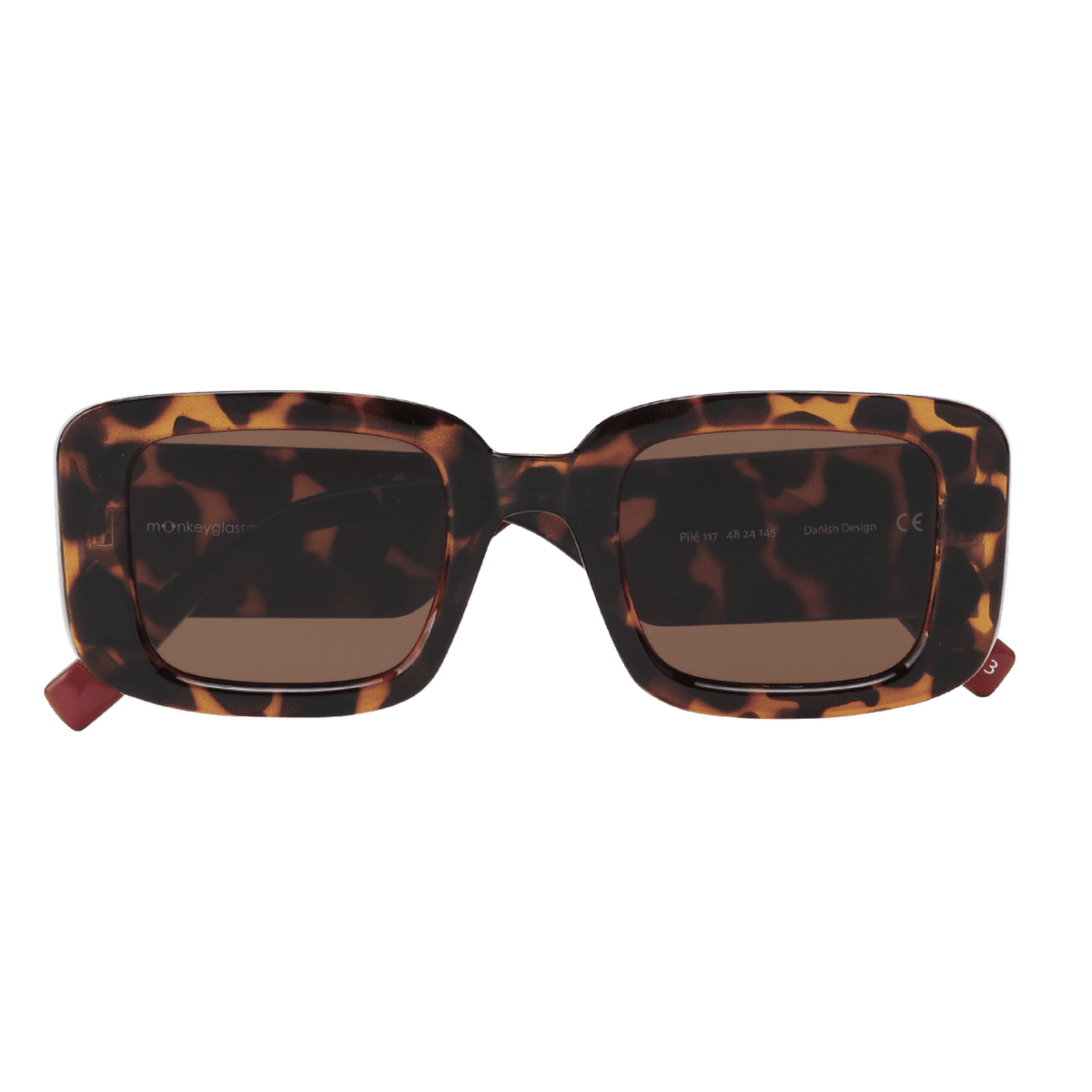 MonkeyGlasses By Sarah Grünewald plie solbrillen er en klassisk aflang brille med brune farver