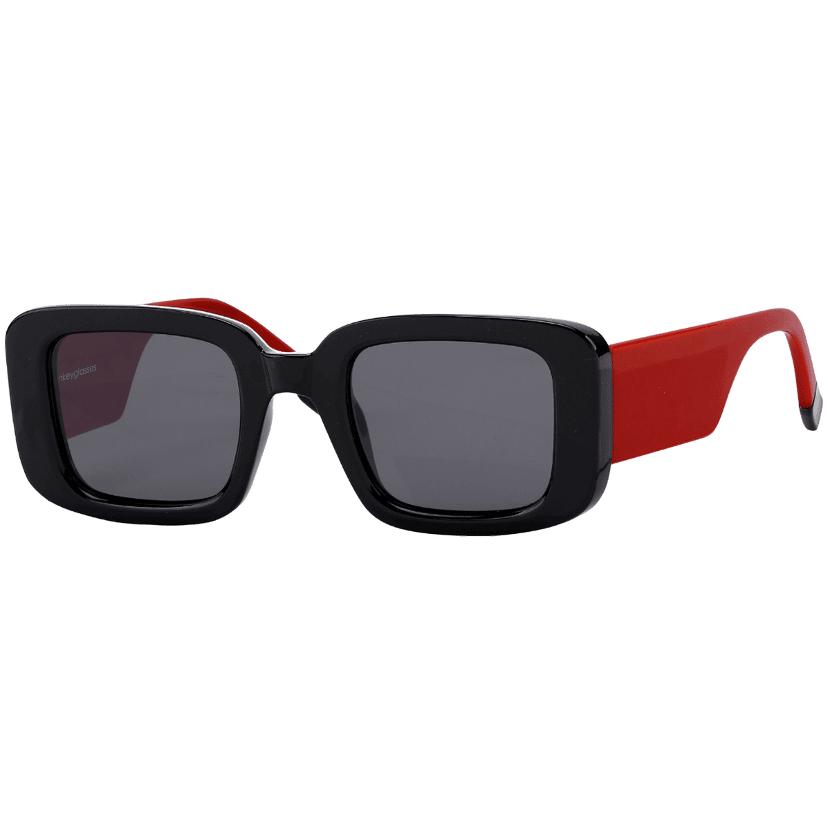 MonkeyGlasses By Sarah Grünewald plie solbrillen er en klassisk aflang brille med sorte/røde farver