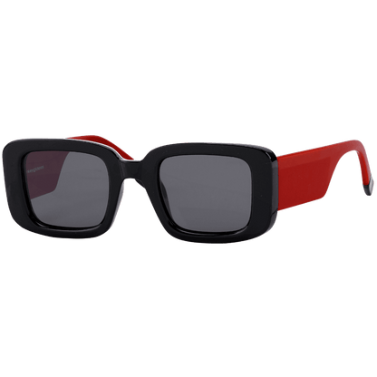 MonkeyGlasses By Sarah Grünewald plie solbrillen er en klassisk aflang brille med sorte/røde farver