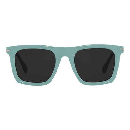 MonkeyGlasses By Sarah Grünewald releve solbrillen er en klassisk firkantet brille med blå farver