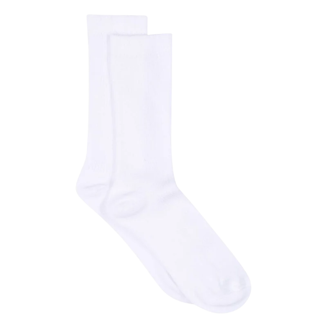 Rib Strømper - Bomuld - White