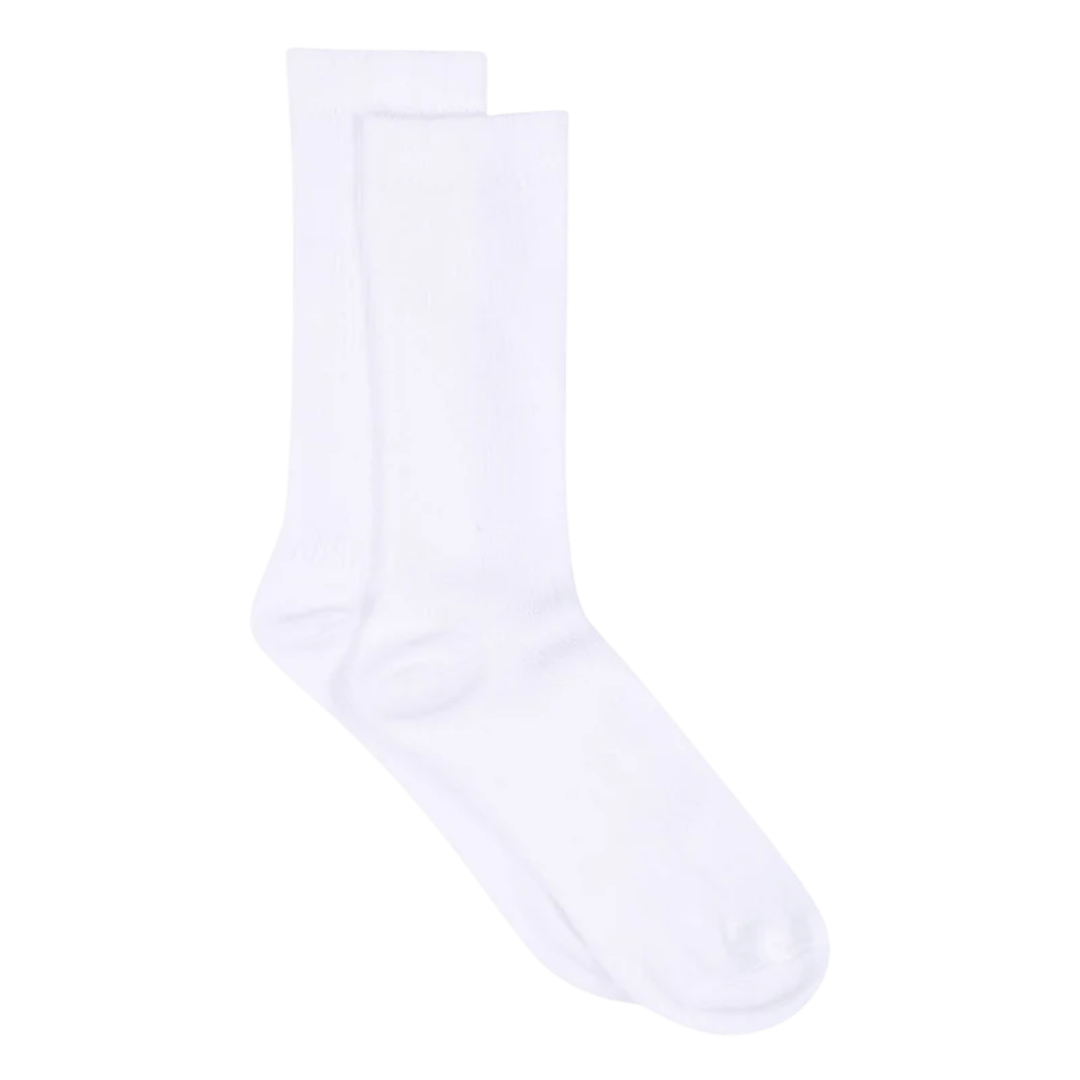 Rib Strømper - Bomuld - White