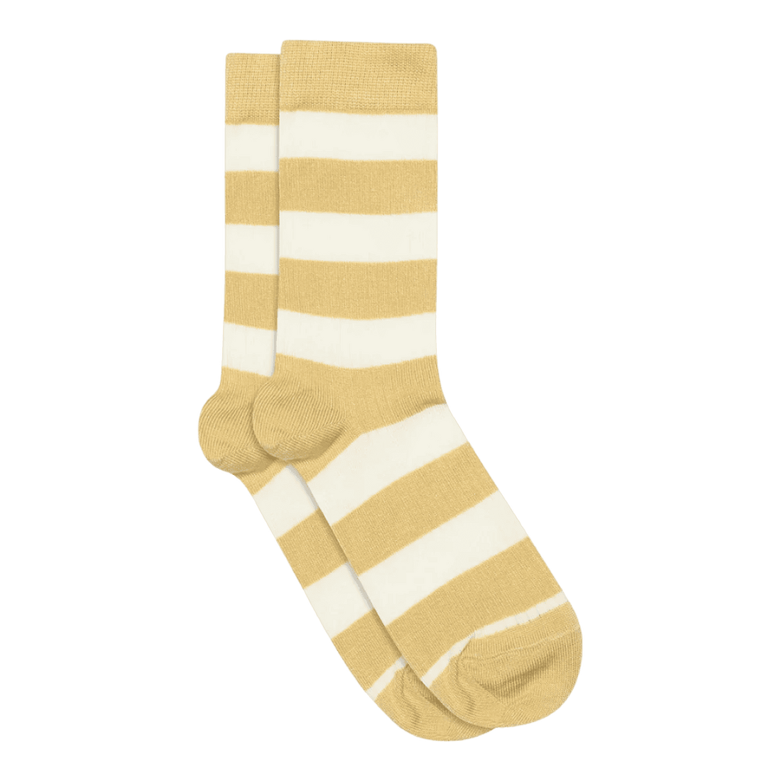 Hvid og gul stribet strømper