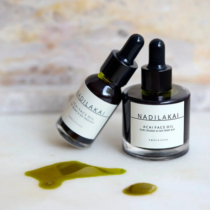 Nadilakai Acai Face Oil med antioxidanter og dyb mørkegrøn farve