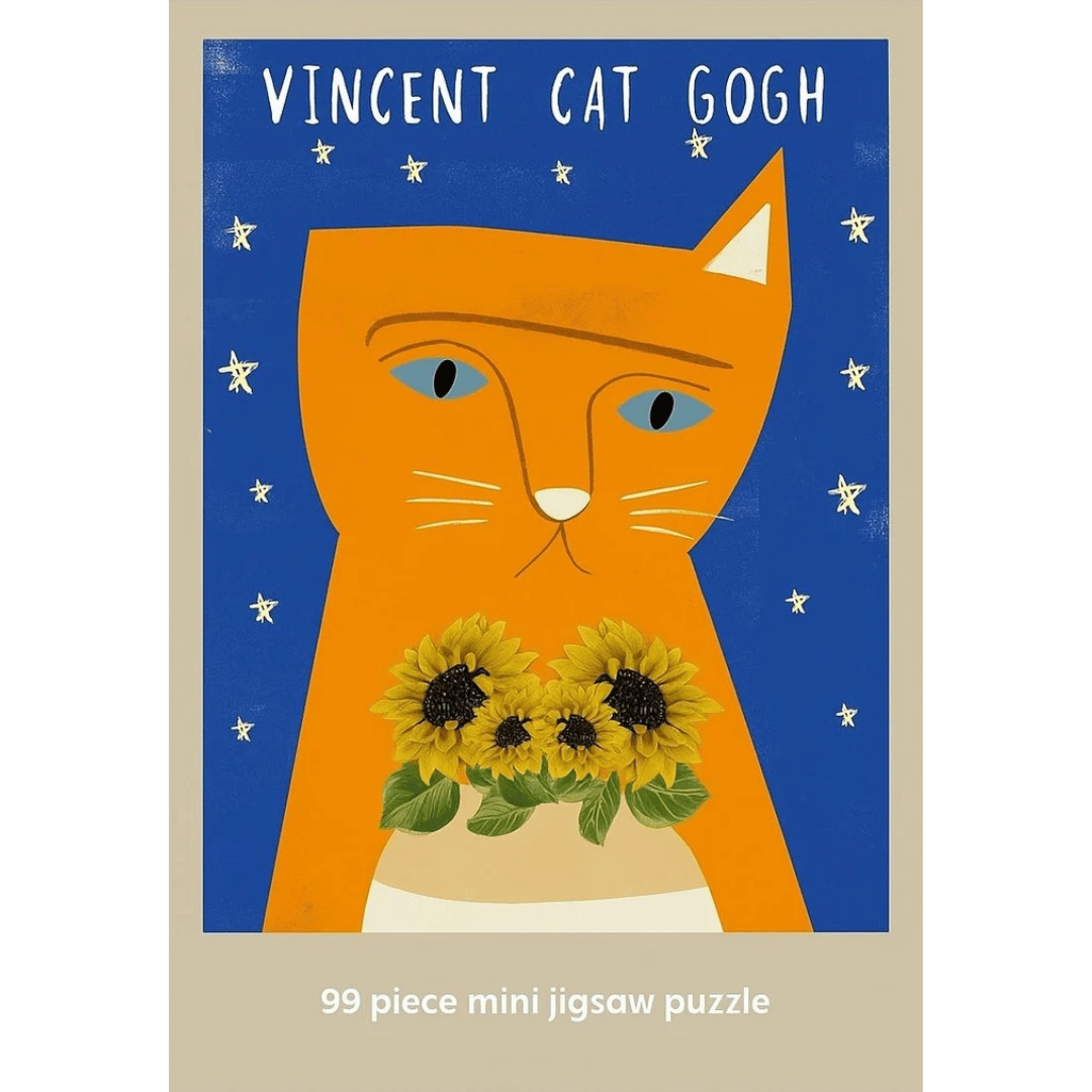 Mini Puslespil (99 brikker) - Vincent Cat Gogh