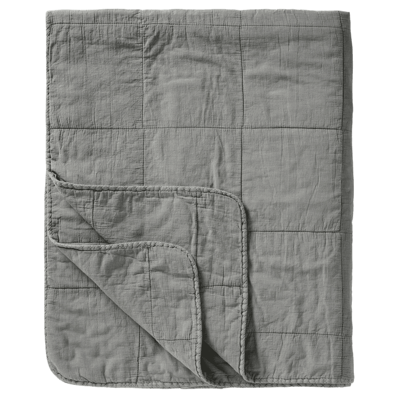 Quilt Sengetæppe - Bomuld - Støvblå (68)