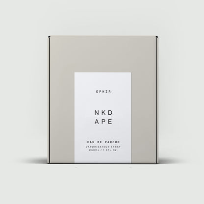 Ophir parfumen fra NKDAPE er med duftnoter af: Eukalyptus, citron, safran, Earl Grey te, lavendel, rav, varme trænoter