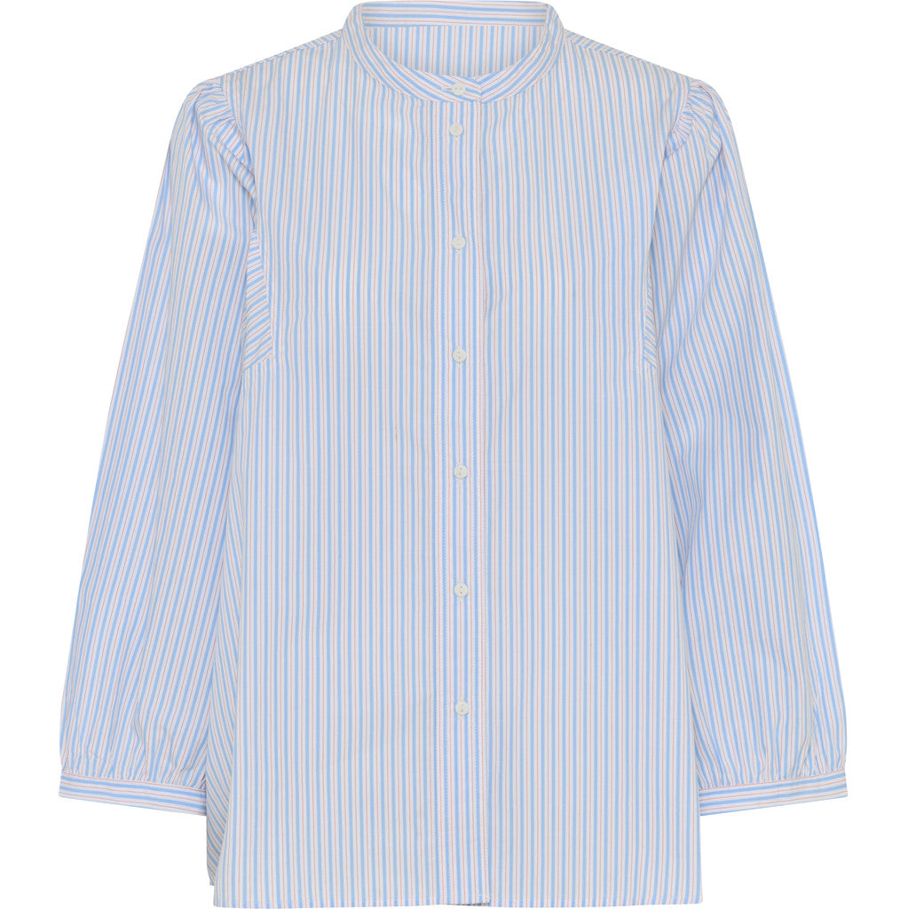 Pisa Puff Skjorte - BCI Bomuld - Blue Cameo Stripe