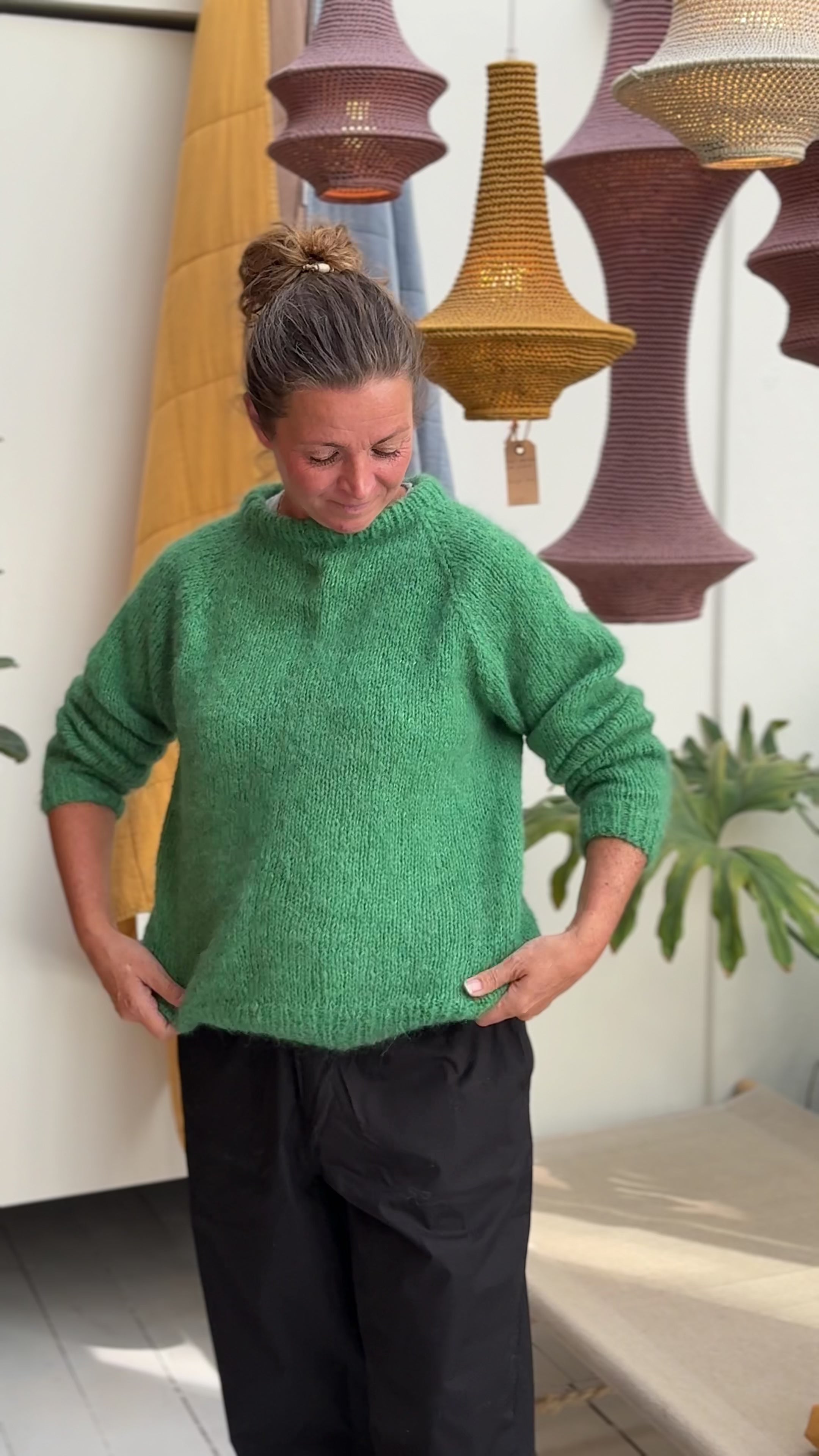 Striktrøje i grøn fra Coffee Beanies