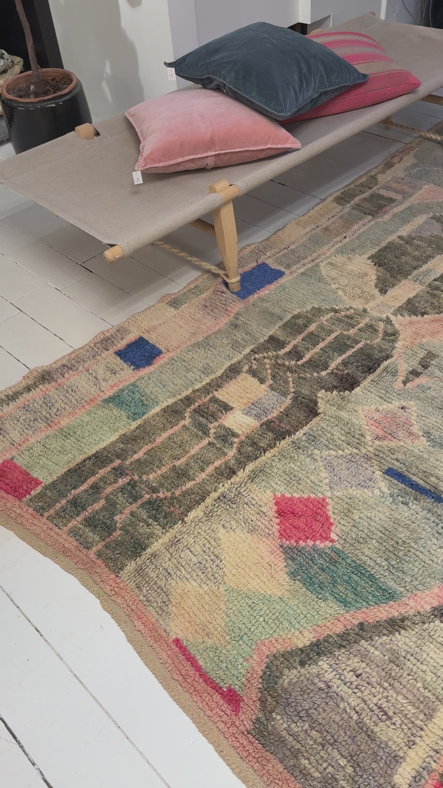 Vintage Marokkansk Gulvtæppe - 