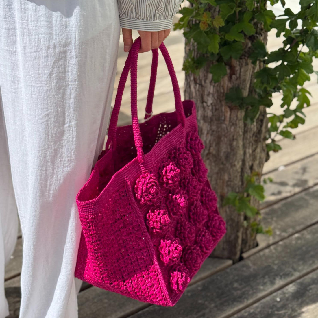 Strandtaske - Tsara Flore - Fuschia