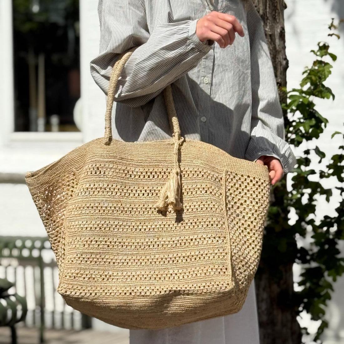 Stor Strandtaske - Tsara XL - Natur