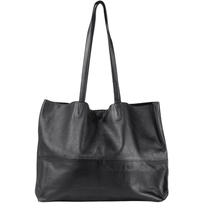 Marlo tasken er en totebag i læder fra ReDesigned. Denne er i farven black, som er en sort læder