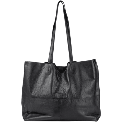 Marlo tasken er en totebag i læder fra ReDesigned. Denne er i farven black, som er en sort læder