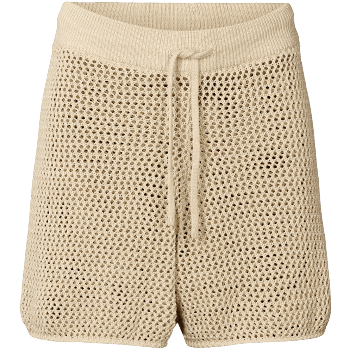 Strikkede shorts i 100% økologisk bomuld med løs pasform og elastisk talje i let mesh-strik.