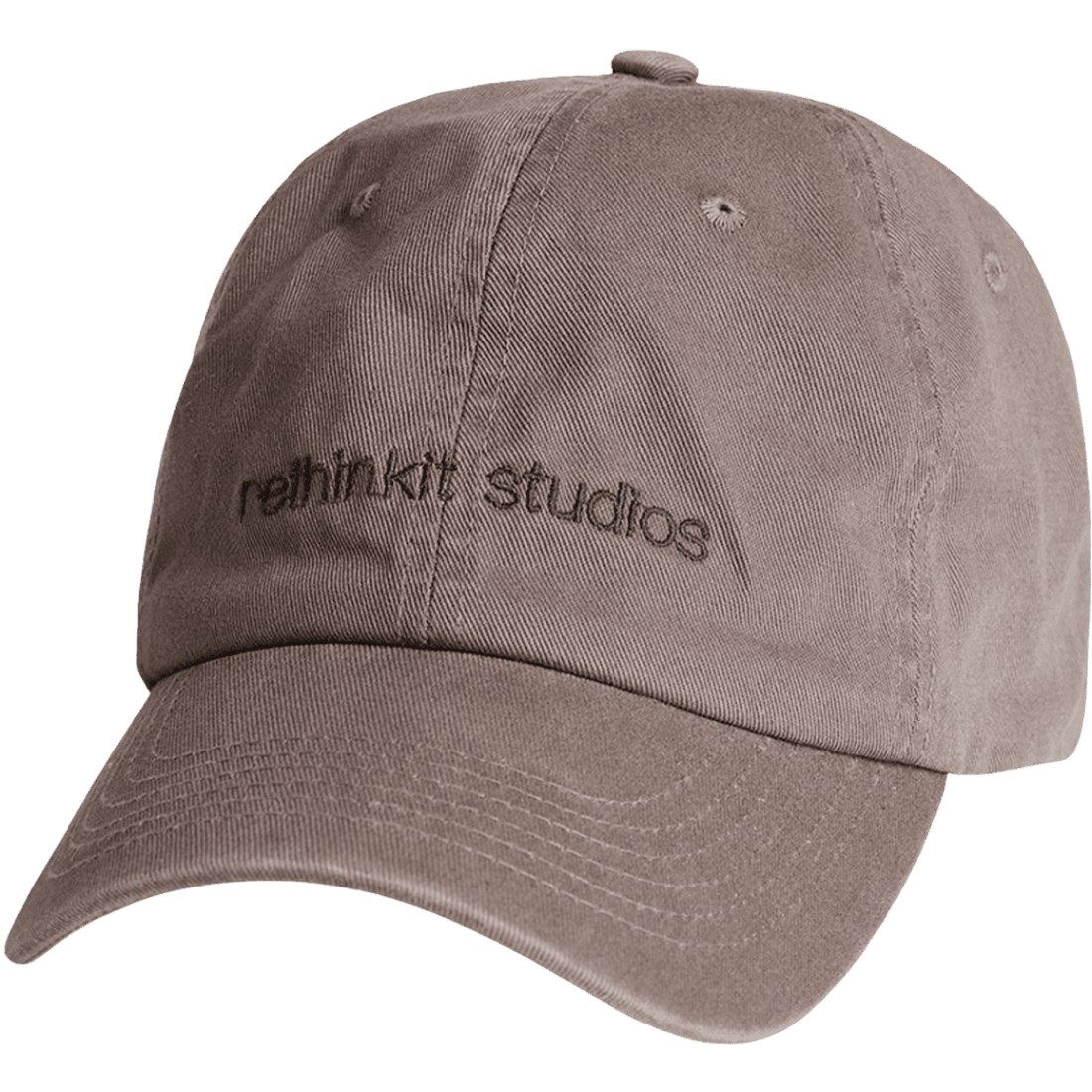 Klassisk brun kasket i canvas med regulær pasform og ton-i-ton logo.