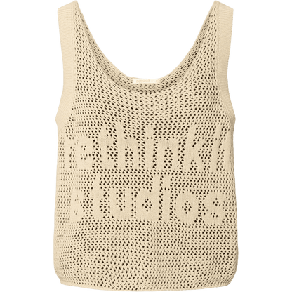 Casual top fra Rethinkit Studios med transparent strik