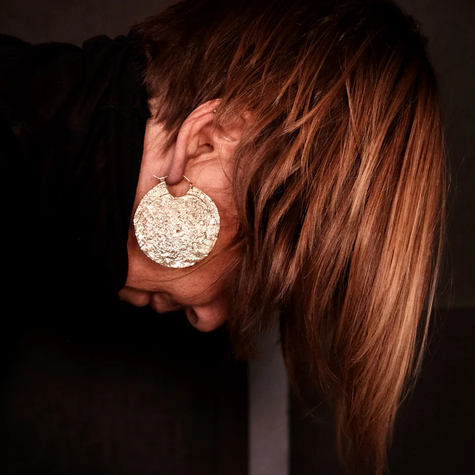 Sahara Luna Hoop Øreringe - Messing