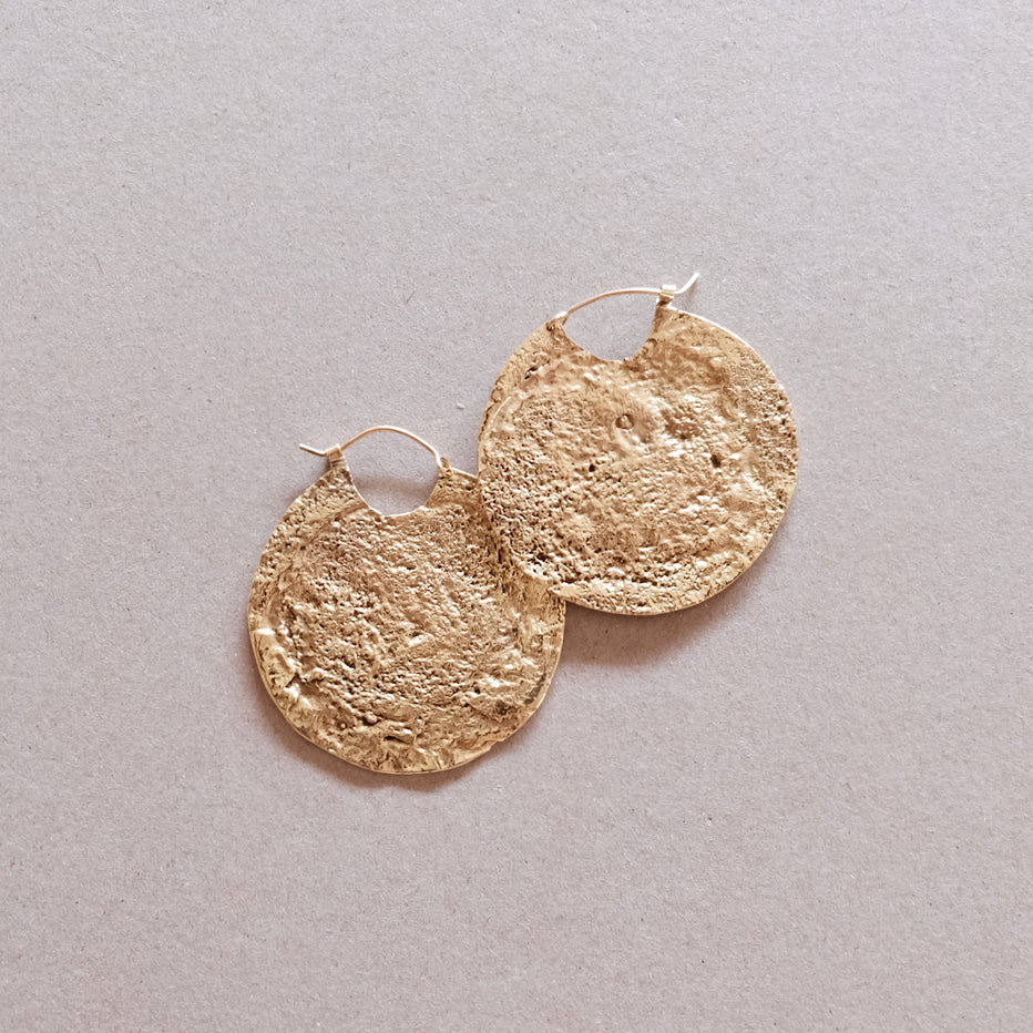 Sahara Luna Hoop Øreringe - Messing