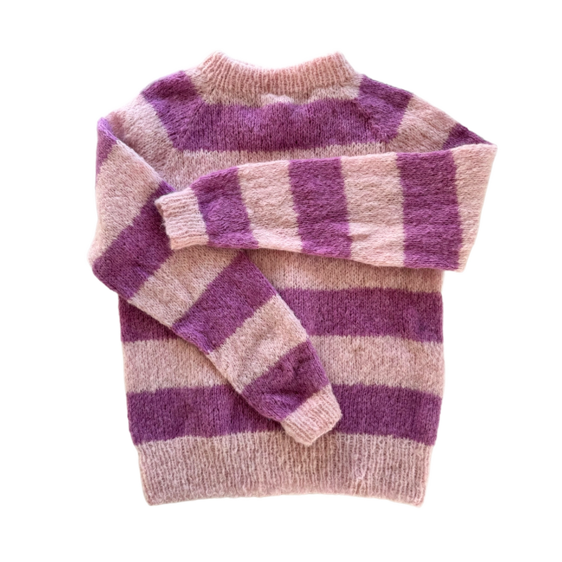 Ida Striktrøje - Alpacamix - Striped It. Pink/Purple