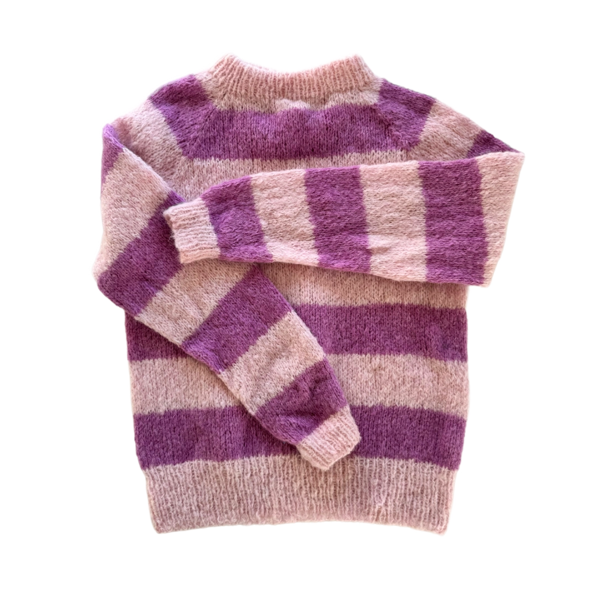 Ida Striktrøje - Alpacamix - Striped It. Pink/Purple