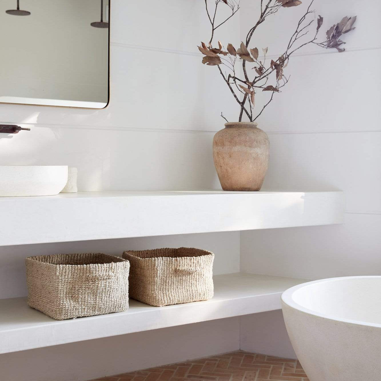 Sona Firkantet Kurv - Jute - Natural