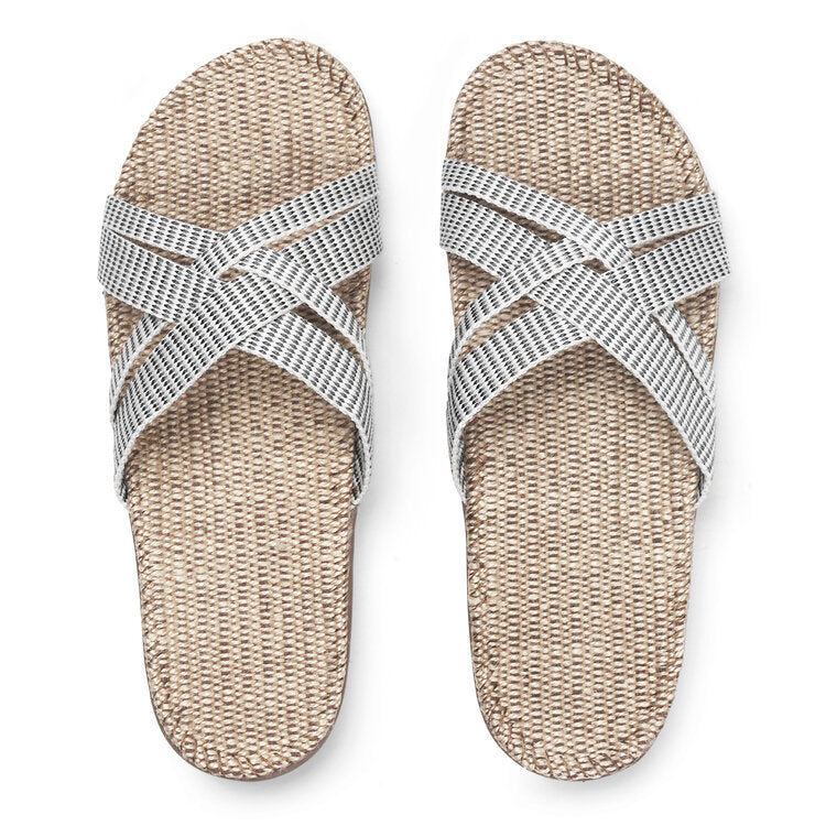 Shangies, hvide sandaler i jute