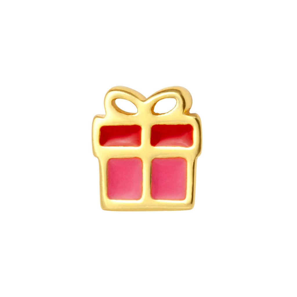 Denne cute ørestik med gave motiv i rød og guld, fra LULU er en del af deres 'Candy Shop' koncept, som giver dig mulighed for at købe en enkelt ørering, 2 ens eller "blande-selv" med andre designs